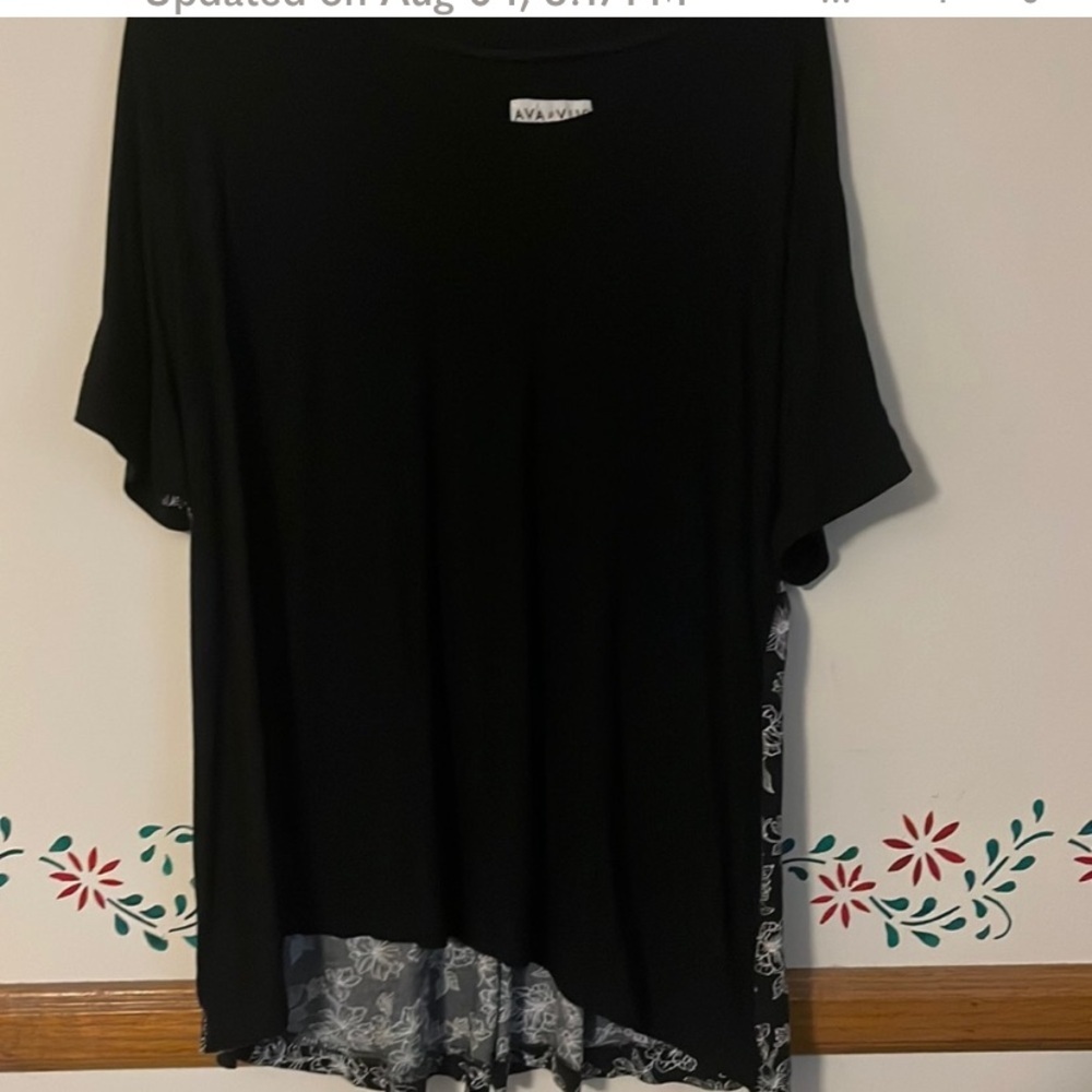 Ava & Viv Black Top with White Accents